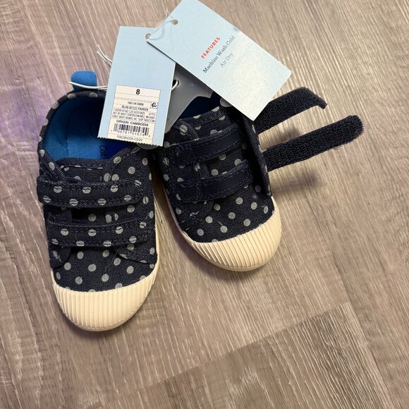Cat & Jack Other - NWT Cat & Jack Polka Dot Velcro Shoes for Kid/Baby/Toddler Size 8